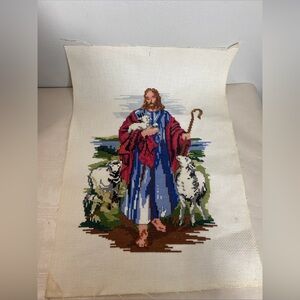 Bucilla Counted Cross Stitch Kit #49668, titled "Good Shepherd Readymade